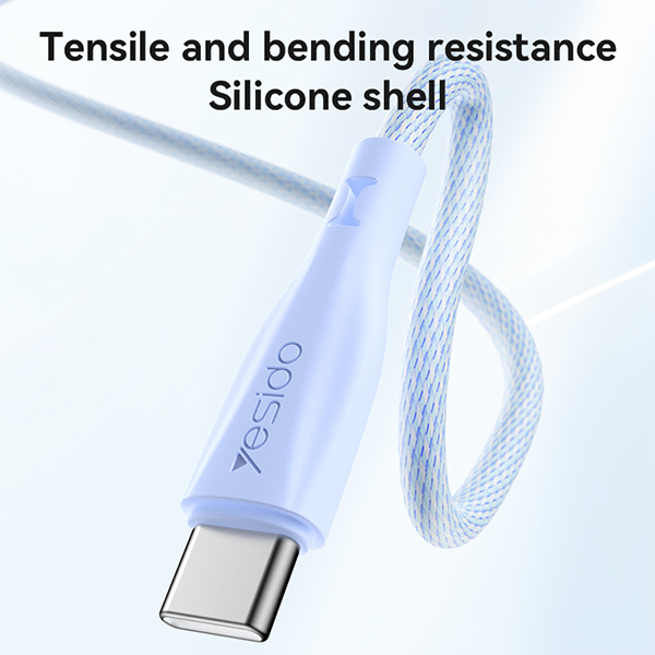 כבל USB-C 60W סגול באורך 1.2 מטר מהיר וחזק במיוחד | Yesido CA168