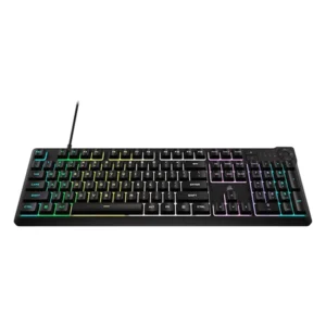 מקלדת גיימינג Corsair K55 Core שחור עם תאורת Rgb עוצמתית וכפתורי מדיה ייעודיים
