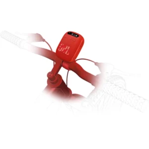 רמקול נייד לאופניים וקורקינט JBL Wind 3 אדום עם רדיו FM וצג דיגיטלי