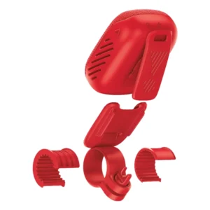 רמקול נייד לאופניים וקורקינט JBL Wind 3 אדום עם רדיו FM וצג דיגיטלי