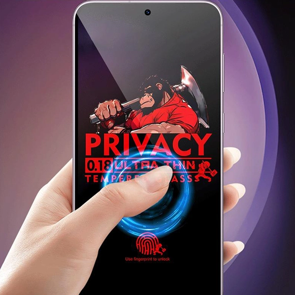 מגן מסך זכוכית פרטיות דק ביותר לגלקסי S24 להגנה מירבית | 0.18MM Privacy