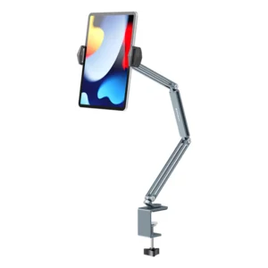 מעמד שולחני אפור מתכוונן לסמארטפון וטאבלט עם מבנה אלומיניום | Boneruy P67