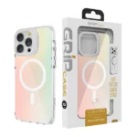 כיסוי שקוף צבעוני לאייפון 12 עם סטנד תומך MagSafe איכותי | Grip Case Crystal Pro