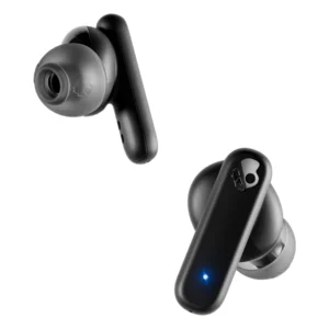 אוזניות אלחוטיות שחורות Skullcandy Smokin Buds עם איכות שמע גבוהה ועמידות למים