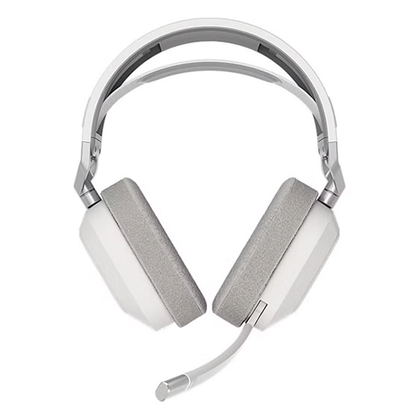 אוזניות גיימינג אלחוטיות Corsair Hs80 Max Wireless לבן עם שמע היקפי Dolby Atmos ומיקרופון איכותי