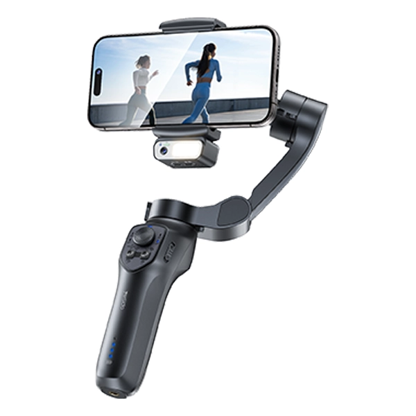 גימבל מקצועי מתקפל עם חצובה, מצלמת AI, תאורת LED וסיבוב 325 מעלות Yesido SF21