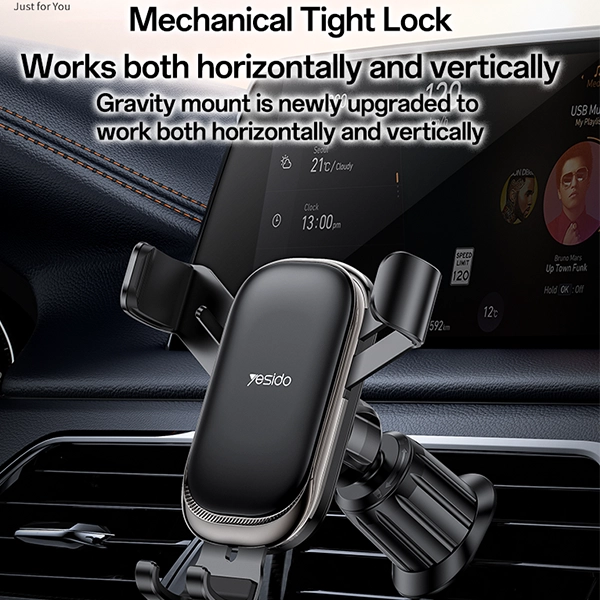 מעמד טלפון לרכב עם סיבוב 360 מעלות ונעילה מכנית Yesido C247