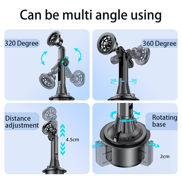 מעמד מגנטי לרכב תומך MagSafe מותאם למחזיק הכוסות Yesido C200