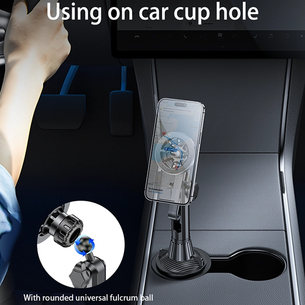 מעמד מגנטי לרכב תומך MagSafe מותאם למחזיק הכוסות Yesido C200