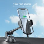 מעמד טעינה אלחוטי 15W לרכב עם זרוע טלסקופית ובסיס ואקום יציב Yesido C186