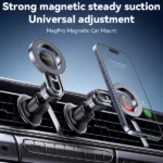 מעמד מגנטי לרכב תומך MagSafe עם סיבוב 360 מעלות ואחיזה חזקה Yesido C209