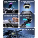 מעמד מגנטי לרכב תומך MagSafe עם סיבוב 360 מעלות ואחיזה חזקה Yesido C209