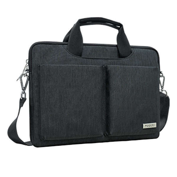 תיק לפטופ 14 אינץ׳ כחול כהה עם ידית אחיזה ורצועת כתף Yesido WB47