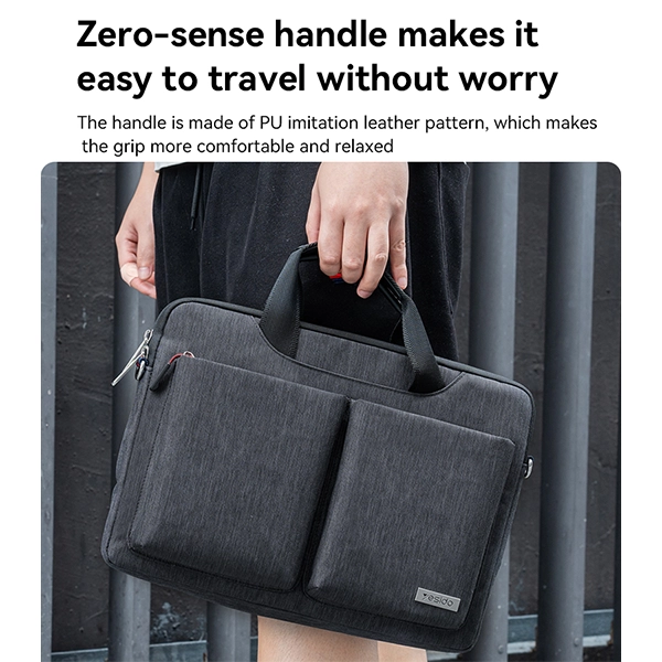 תיק לפטופ 14 אינץ׳ כחול כהה עם ידית אחיזה ורצועת כתף Yesido WB47