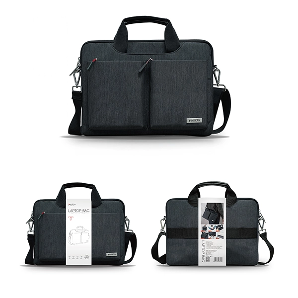 תיק לפטופ 14 אינץ׳ כחול כהה עם ידית אחיזה ורצועת כתף Yesido WB47