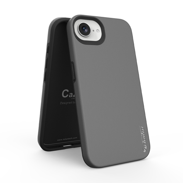 כיסוי שתי שכבות לאייפון 16e אפור קשיח | Toiko CaZa