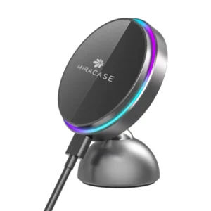 מעמד טעינה אלחוטי לרכב תומך MagSafe עם תאורת RGB עוצמתית | Miracase MMDM74