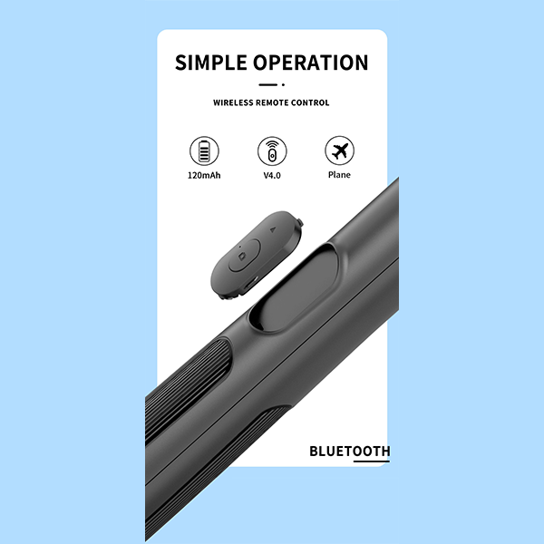 מקל סלפי מקצועי עם חצובה מתקפלת, יציב, נייד, מסתובב 360° | Q06