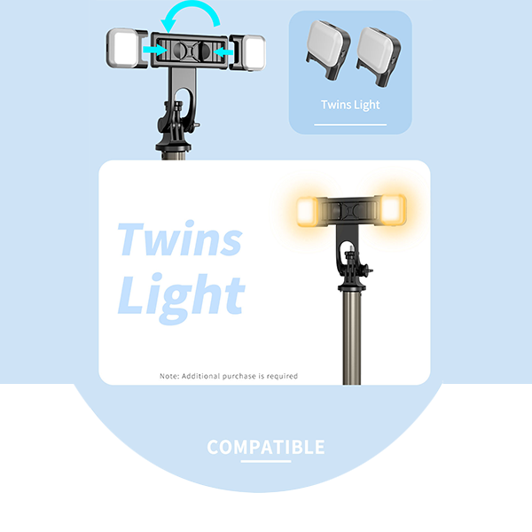 מקל סלפי מקצועי עם חצובה מתקפלת, יציב, נייד, מסתובב 360° | Q06