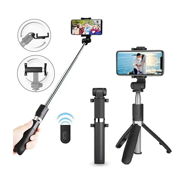 מקל סלפי מתקפל עם שלט בלוטות' וחצובה מובנית | L01s