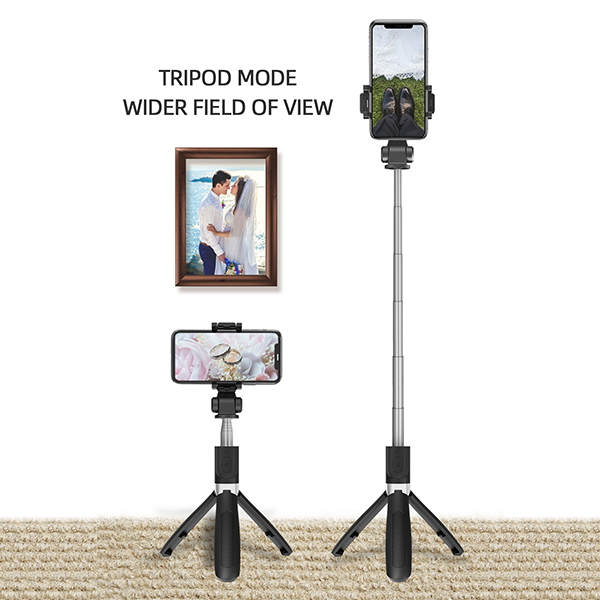 מקל סלפי מתקפל עם שלט בלוטות' וחצובה מובנית | L01s