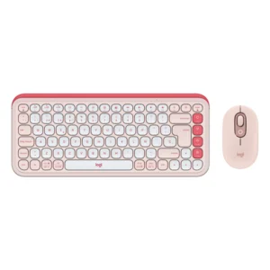 סט מקלדת ועכבר אלחוטיים Logitech POP ICON Combo לבן-ורוד | עיצוב מיוחד, שקט ומותאם אישית