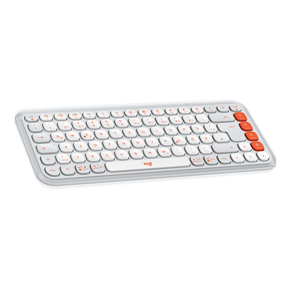 סט מקלדת ועכבר אלחוטיים Logitech POP ICON Combo לבן-כתום | עיצוב מיוחד, שקט ומותאם אישית
