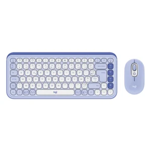 סט מקלדת ועכבר אלחוטיים Logitech POP ICON Combo לילך | עיצוב מיוחד, שקט ומותאם אישית