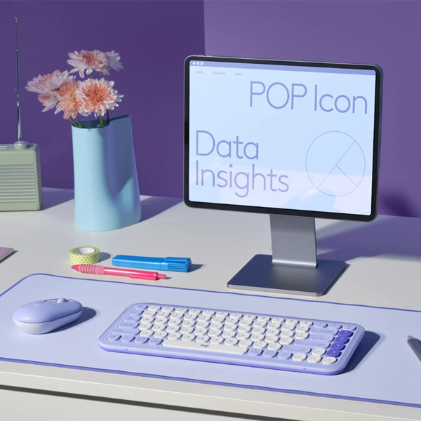 סט מקלדת ועכבר אלחוטיים Logitech POP ICON Combo שחור | עיצוב מיוחד, שקט ומותאם אישית