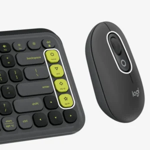 סט מקלדת ועכבר אלחוטיים Logitech POP ICON Combo שחור | עיצוב מיוחד, שקט ומותאם אישית