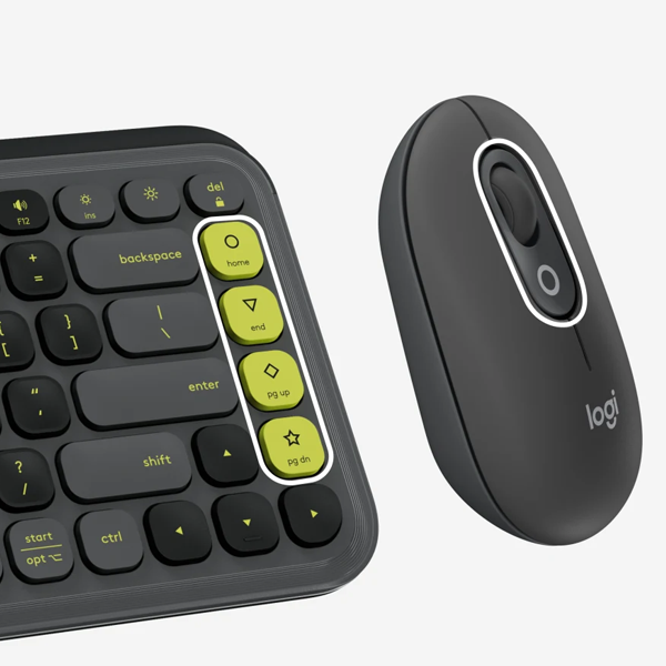 סט מקלדת ועכבר אלחוטיים Logitech POP ICON Combo שחור | עיצוב מיוחד, שקט ומותאם אישית