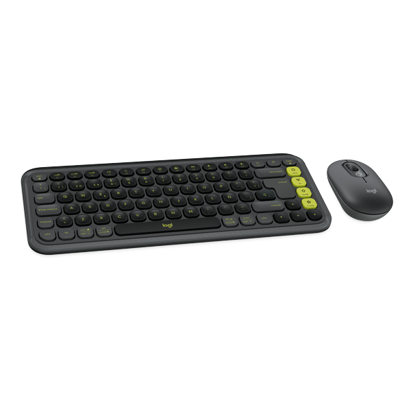 סט מקלדת ועכבר אלחוטיים Logitech POP ICON Combo שחור | עיצוב מיוחד, שקט ומותאם אישית