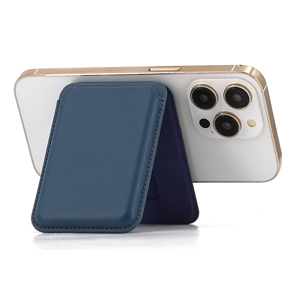 ארנק מגנטי MagSafe כחול לאחסון כרטיסים