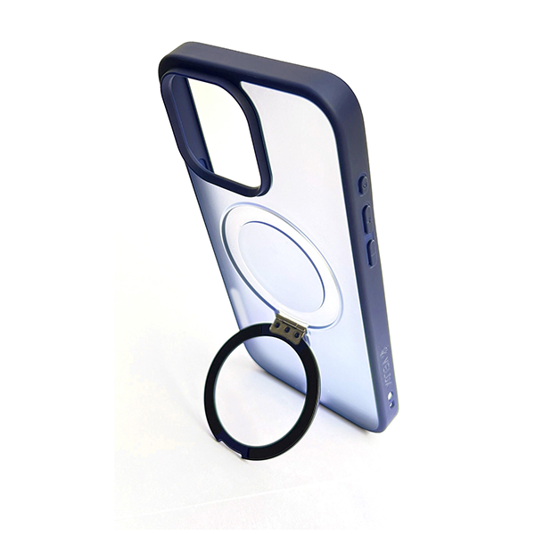 כיסוי מט לאייפון 16 פרו מקס כחול עם סטנד MagSafe ומגן מצלמה | Velox MagRing
