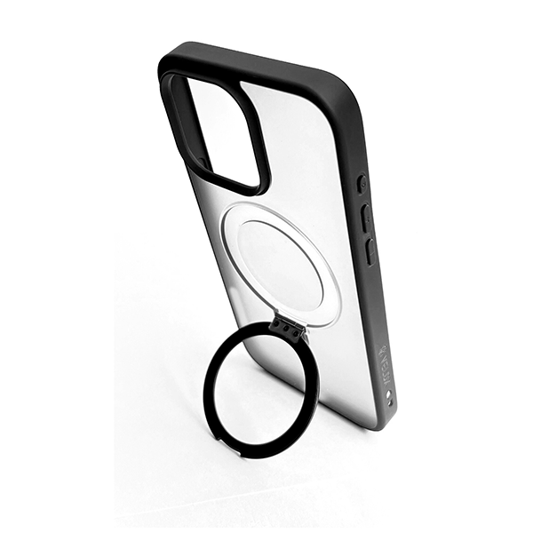 כיסוי מט לאייפון 16 פרו מקס שחור עם סטנד MagSafe ומגן מצלמה | Velox MagRing