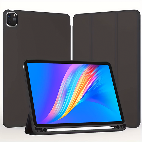 כיסוי מתקפל לאייפד פרו 11 (2018-2022) שחור | מגן פרימיום עם אחסון לעט, מצב שינה אוטומטי