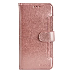 כיסוי ספר לאייפון 16e ורוד זהב עם מקום לכרטיסים | Pouchino TASCA