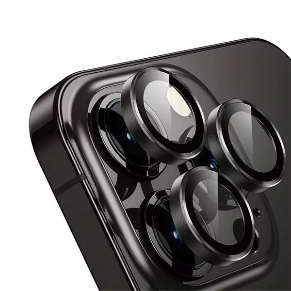 מגן מצלמה לאייפון 16 פלוס שחור עמיד וקשיח | Camera Lens Protector