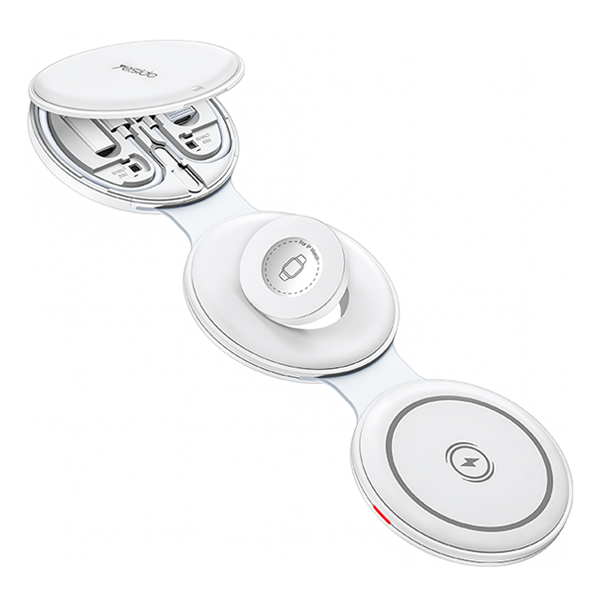 מטען אלחוטי מתקפל 5 ב-1 לאייפון, Apple Watch ו-AirPods לבן | Yesido DS29