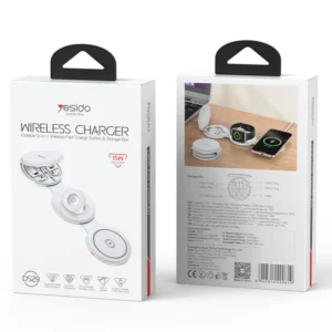 מטען אלחוטי מתקפל 5 ב 1 לאייפון, Apple Watch ו Airpods לבן | Yesido Ds29 10