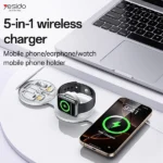 מטען אלחוטי מתקפל 5 ב-1 לאייפון, Apple Watch ו-AirPods לבן | Yesido DS29