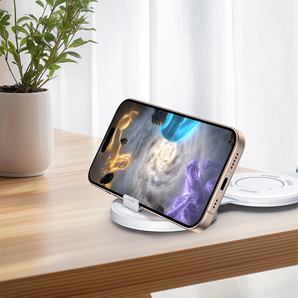 מטען אלחוטי מתקפל 5 ב-1 לאייפון, Apple Watch ו-AirPods לבן | Yesido DS29