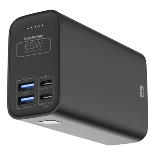 מטען נייד 30,000mAh 65W שחור | PureGear 30,000mAh 65W