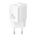 ראש מטען Type-C 45W לבן קומפקטי | Baseus PicoGo GaN