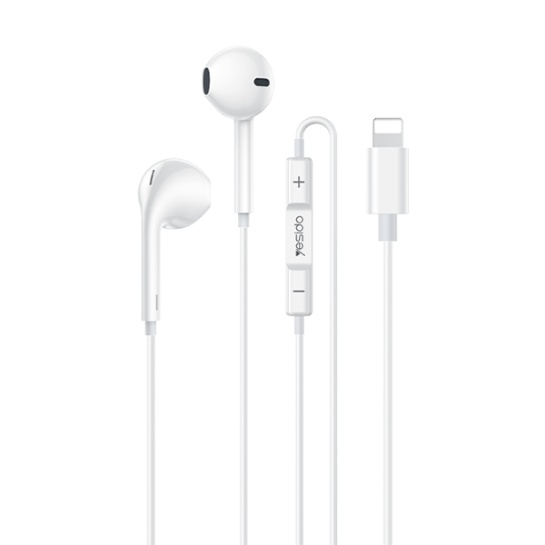 אוזניות Lightning חוטיות ארגונומיות עם שלט מובנה | Yesido YH50