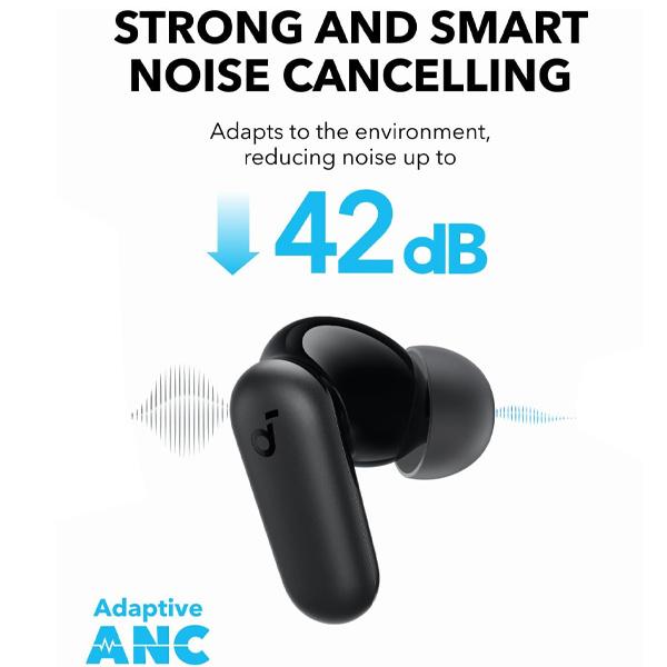 אוזניות אלחוטיות Anker Soundcore P30i שחורות עם סינון רעשים וסאונד עוצמתי