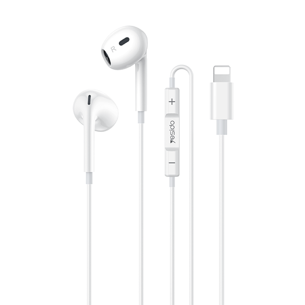 אוזניות חוט Lightning עם שלט ומיקרופון | Yesido YH51