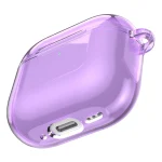 כיסוי לאיירפודס 4 שקוף סגול עם הגנה קשיחה וקליפס מתכת לנשיאה | Beelan Hybrid