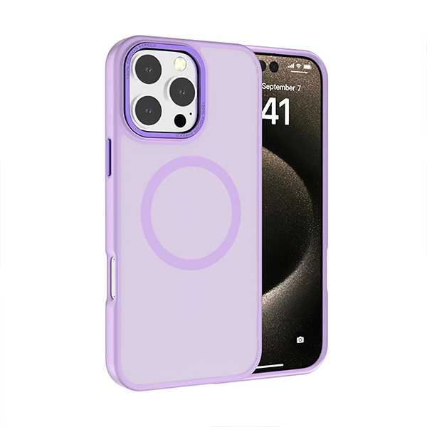 כיסוי מט לאייפון 16פרו סגול תומך MagSafe ועמיד בפני שריטות | Beelan KingKong