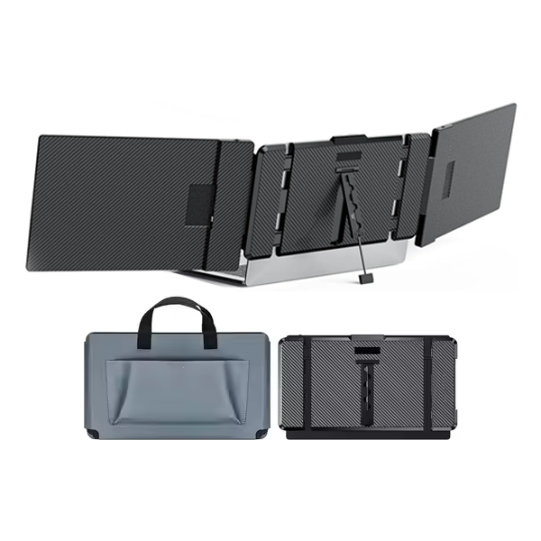 מסך נייד כפול FHD ללפטופ עם חיבורי USB-C ו-HDMI ורמקולים מובנים | S2 Triple Screen Extender